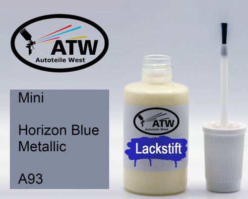 Mini, Horizon Blue Metallic, A93: 20ml Lackstift, von ATW Autoteile West.